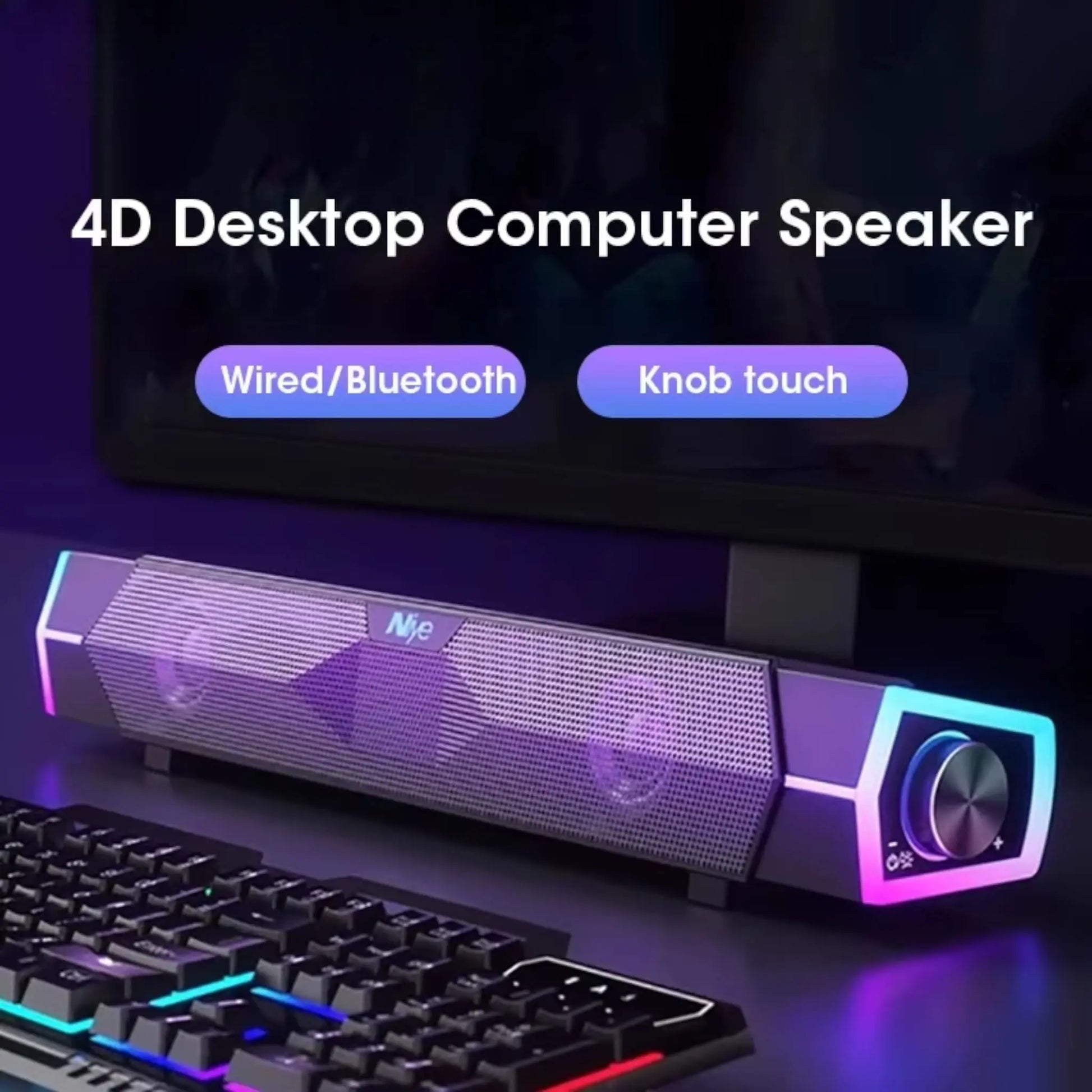 Bluetooth Soundbar Speaker for PC – RGB Lights, Stereo & USB Powered  Geniogoods