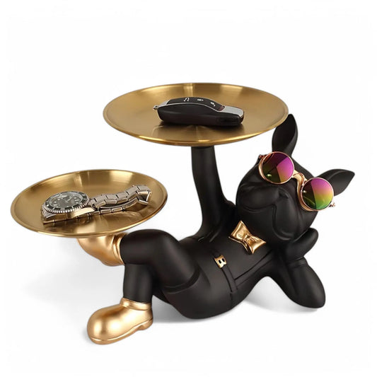 Bulldog Tray Statue – Decorative Resin Storage Tray for Keys & Jewelry  Geniogoods