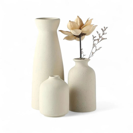 Ceramic Vase Set for Home Decor – Minimalist Farmhouse Style  Geniogoods