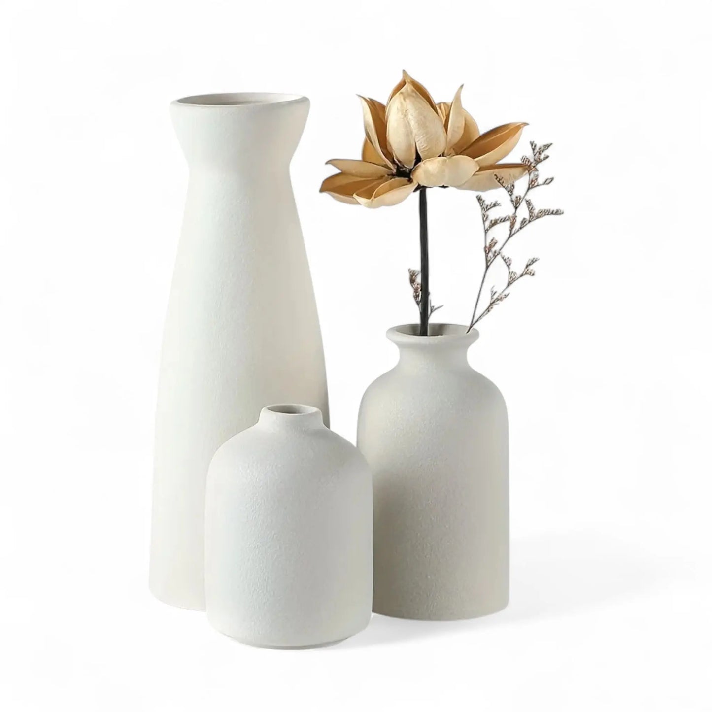 Ceramic Vase Set for Home Decor – Minimalist Farmhouse Style  Geniogoods