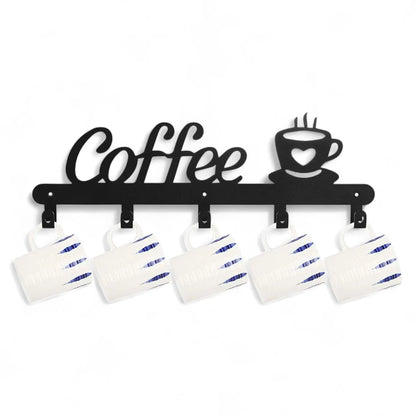 Coffee Mug Holder Wall Mounted – Metal Rack with Heart Hooks  Geniogoods