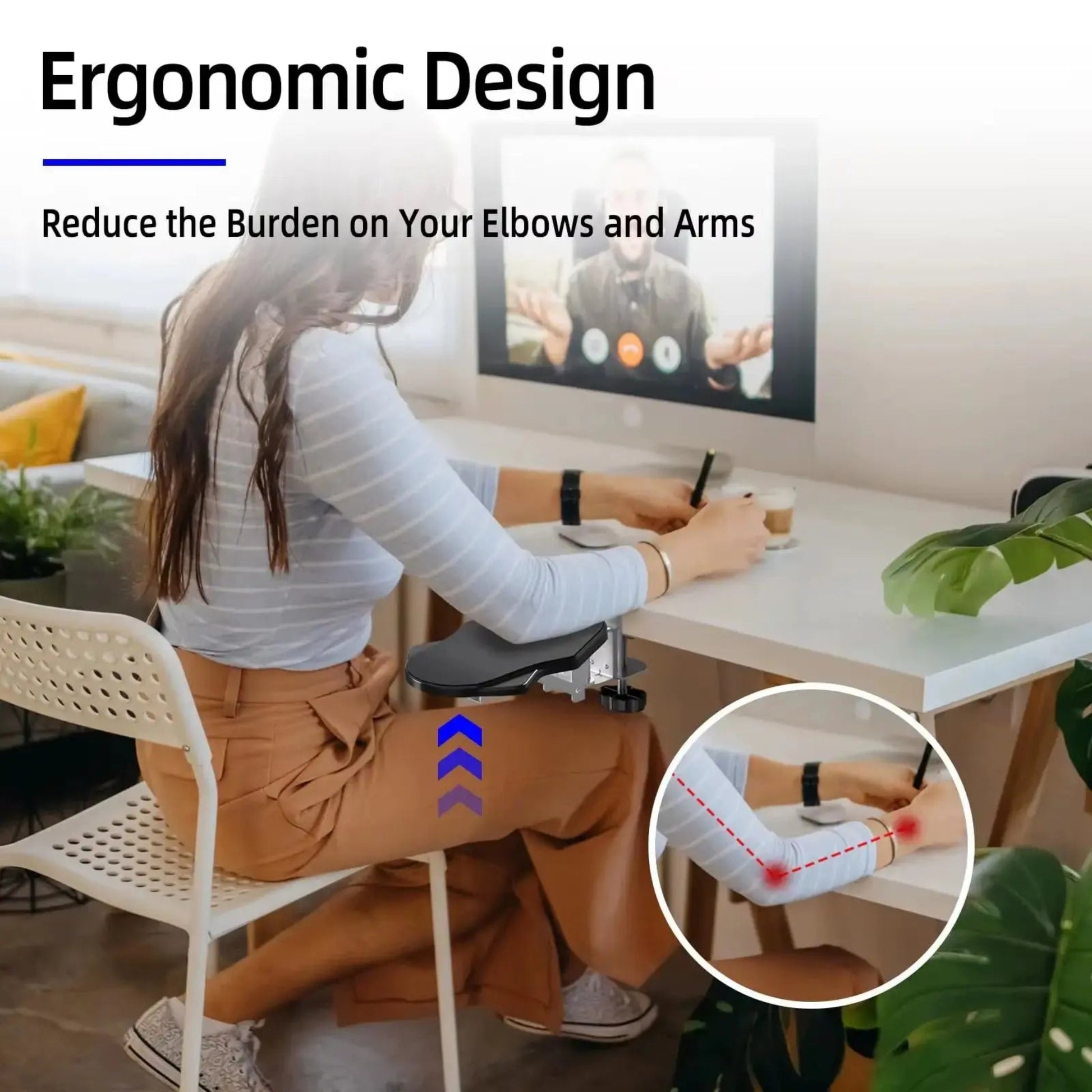 Computer Desk Arm Rest Pad – Foldable Ergonomic Wrist Support