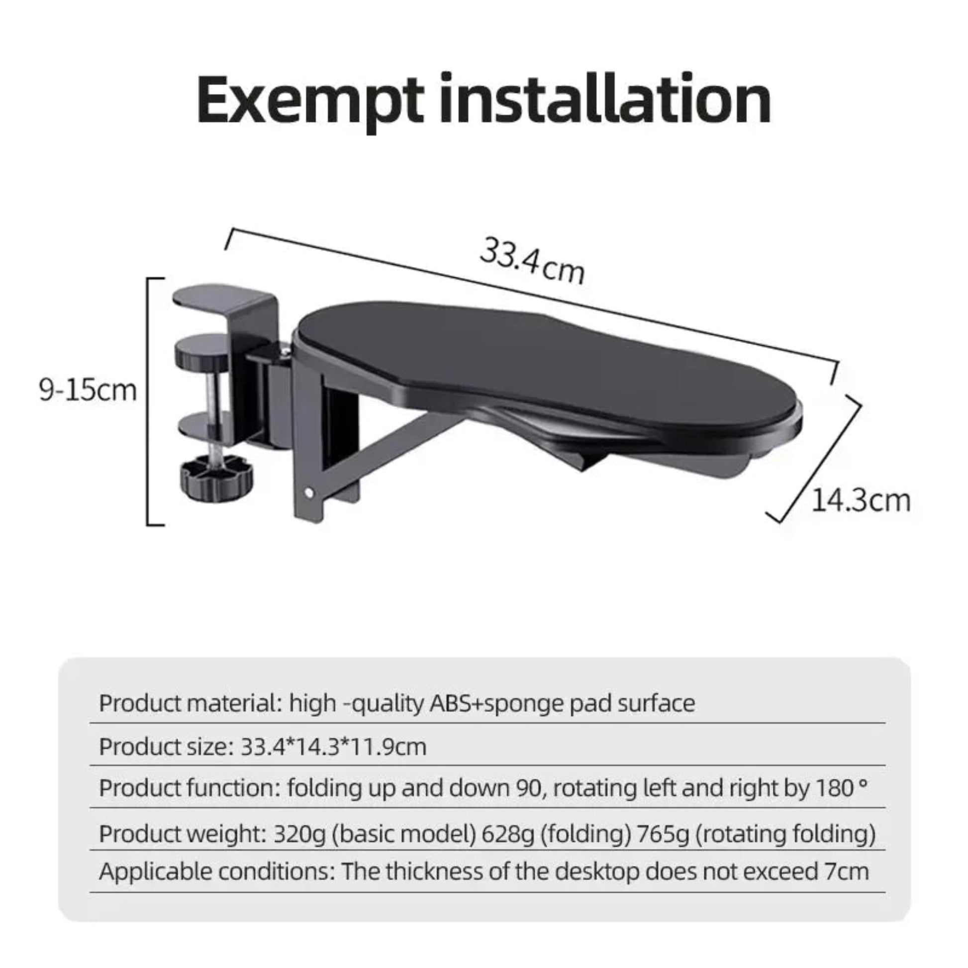 Computer Desk Arm Rest Pad – Foldable Ergonomic Wrist Support