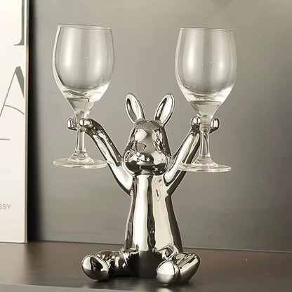 Decorative Wine Rack | Creative Rabbit Holder for Glasses & Bottles Geniogoods