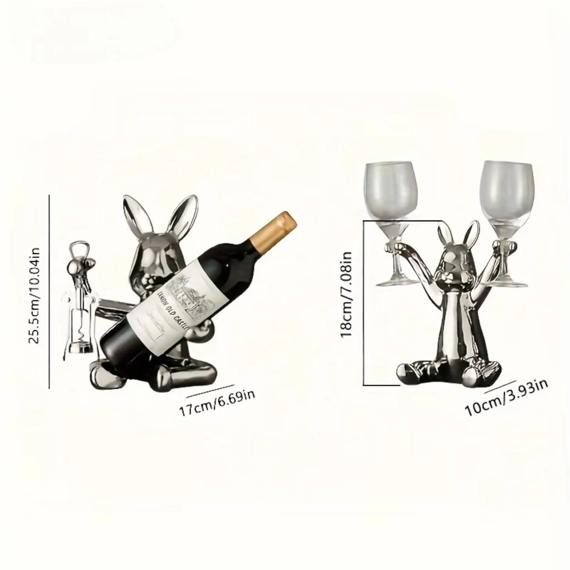 Decorative Wine Rack | Creative Rabbit Holder for Glasses & Bottles Geniogoods