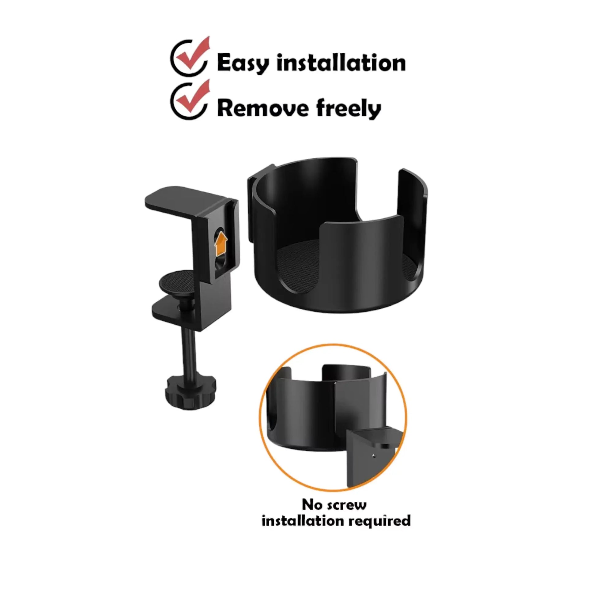 Desk Cup Holder – Adjustable Clamp-On Drink Holder for Mugs & Bottles  Geniogoods