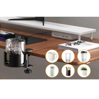 Desk Cup Holder – Adjustable Clamp-On Drink Holder for Mugs & Bottles  Geniogoods