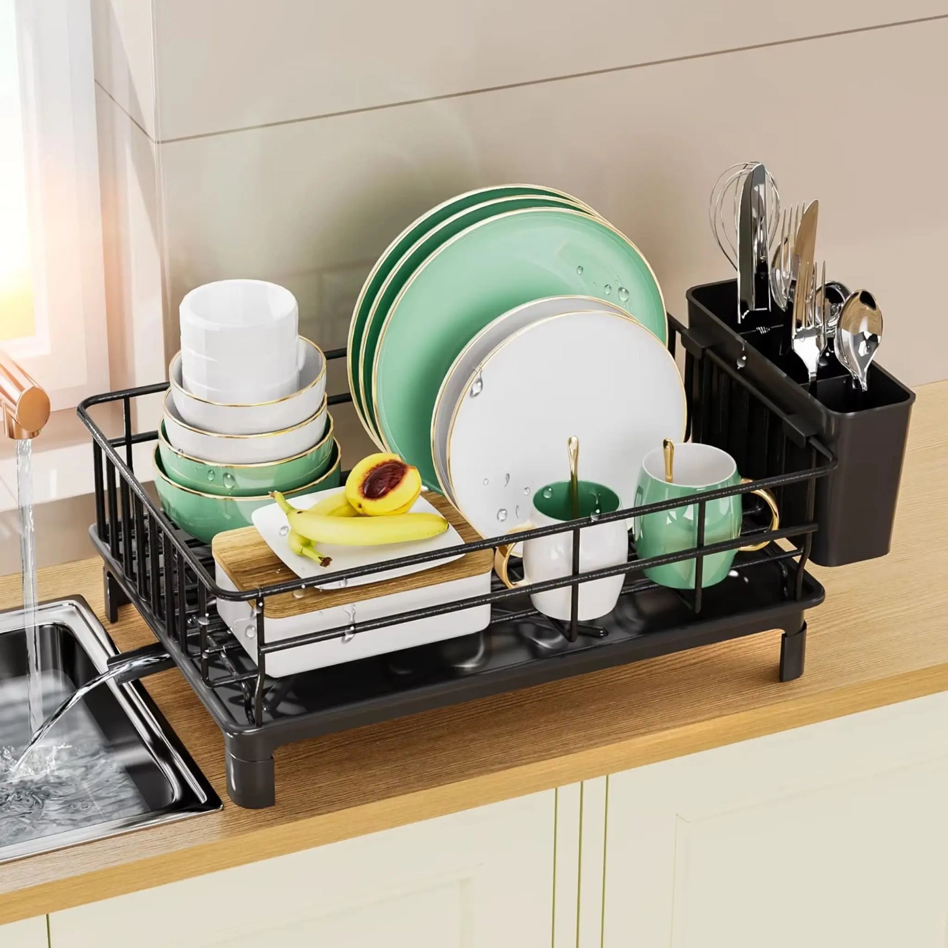 Dish Draining Rack | Space-Saving Kitchen Organizer – GenioGoods