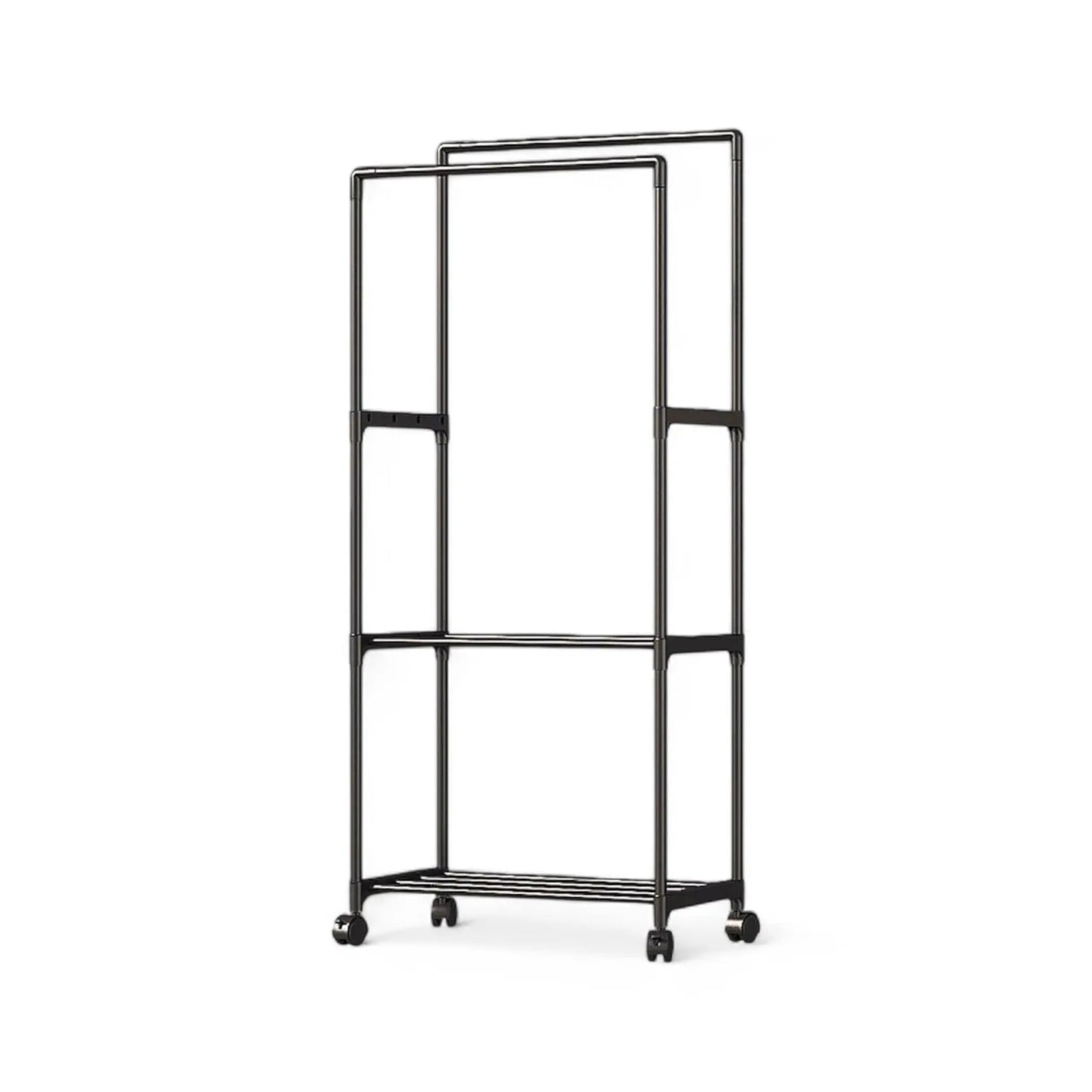 Double Rod Clothes Rack with Wheels – Heavy Duty & Space-Saving  Geniogoods