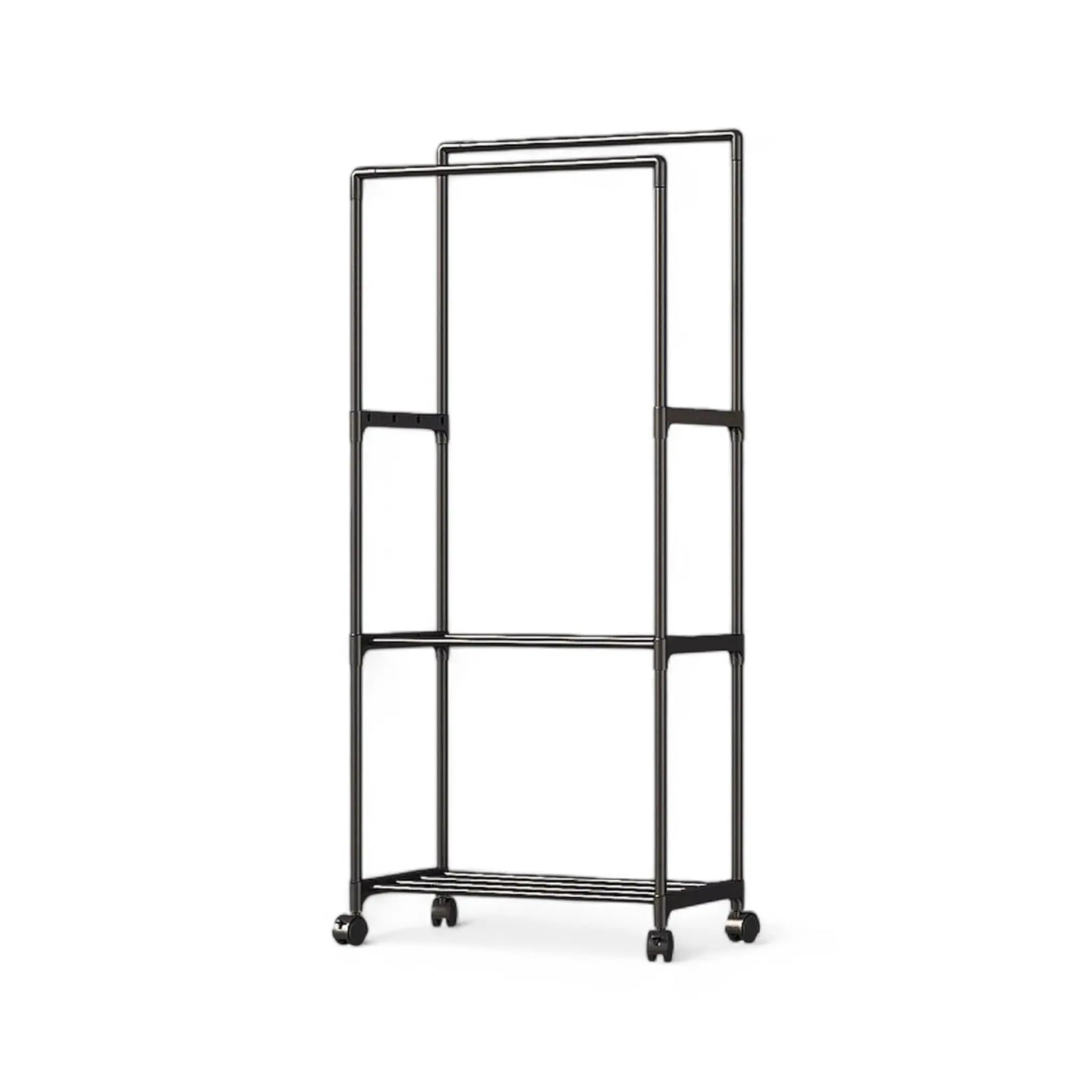 Double Rod Clothes Rack with Wheels – Heavy Duty & Space-Saving  Geniogoods