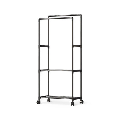 Double Rod Clothes Rack with Wheels – Heavy Duty & Space-Saving  Geniogoods