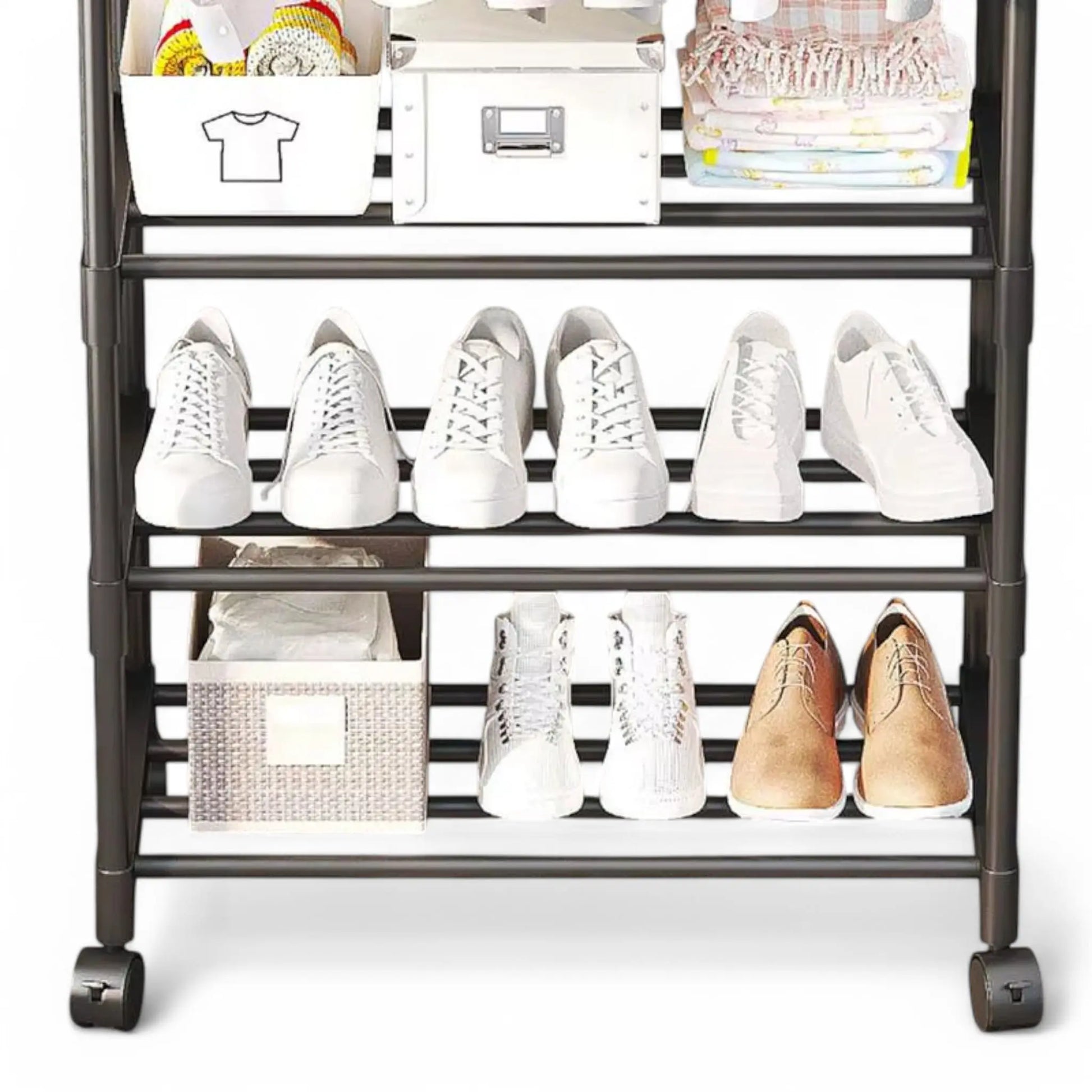 Double Rod Clothes Rack with Wheels – Heavy Duty & Space-Saving  Geniogoods