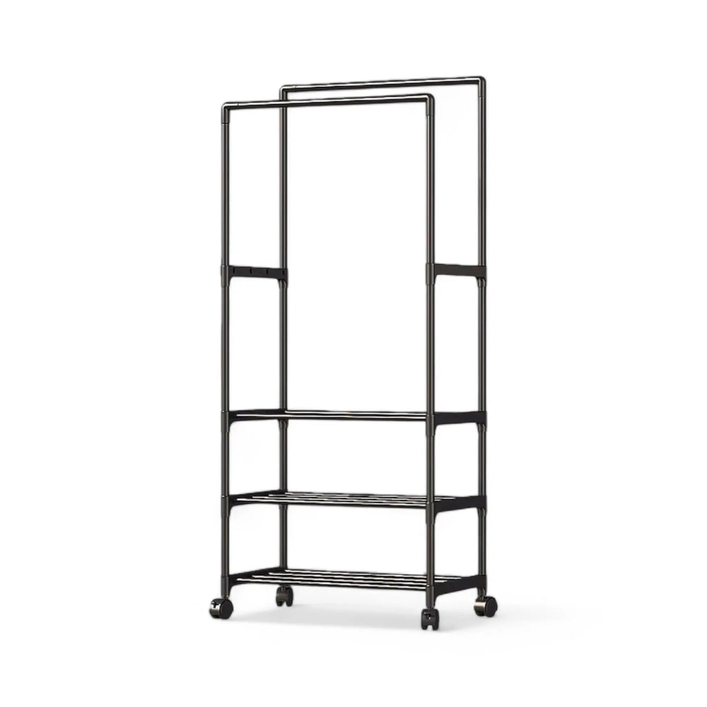 Double Rod Clothes Rack with Wheels – Heavy Duty & Space-Saving  Geniogoods