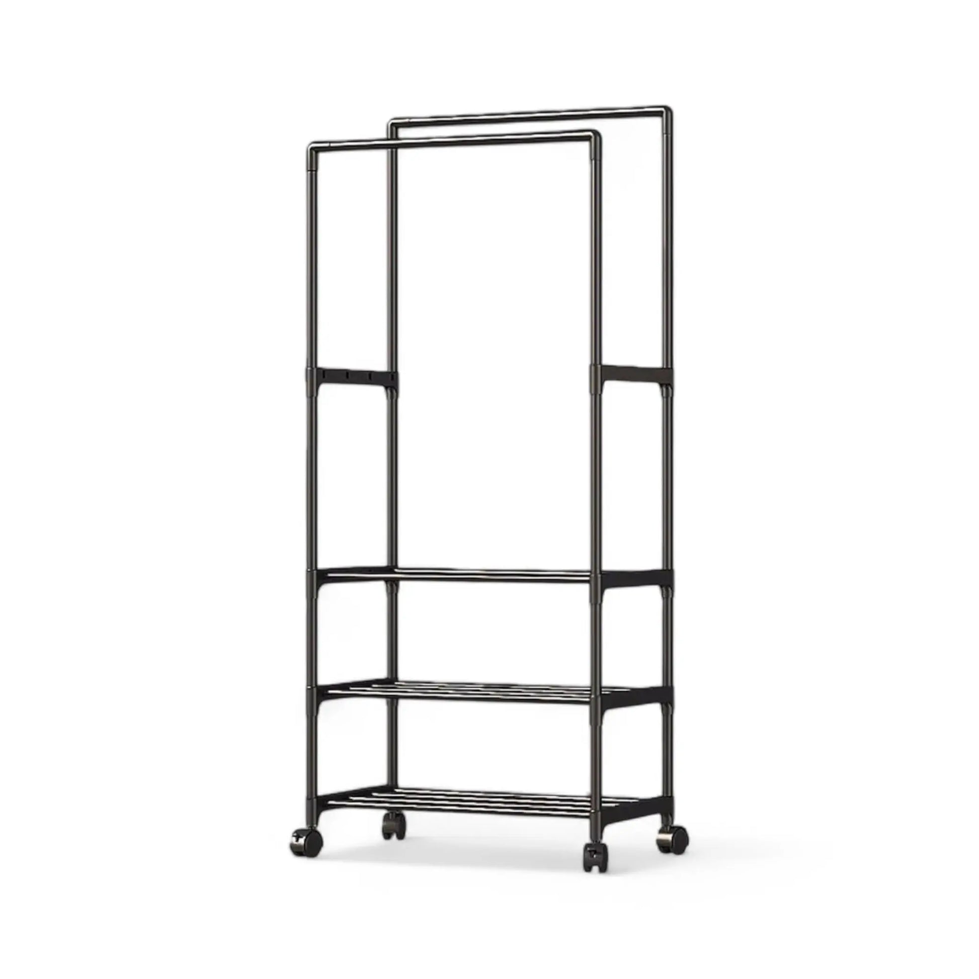 Double Rod Clothes Rack with Wheels – Heavy Duty & Space-Saving  Geniogoods