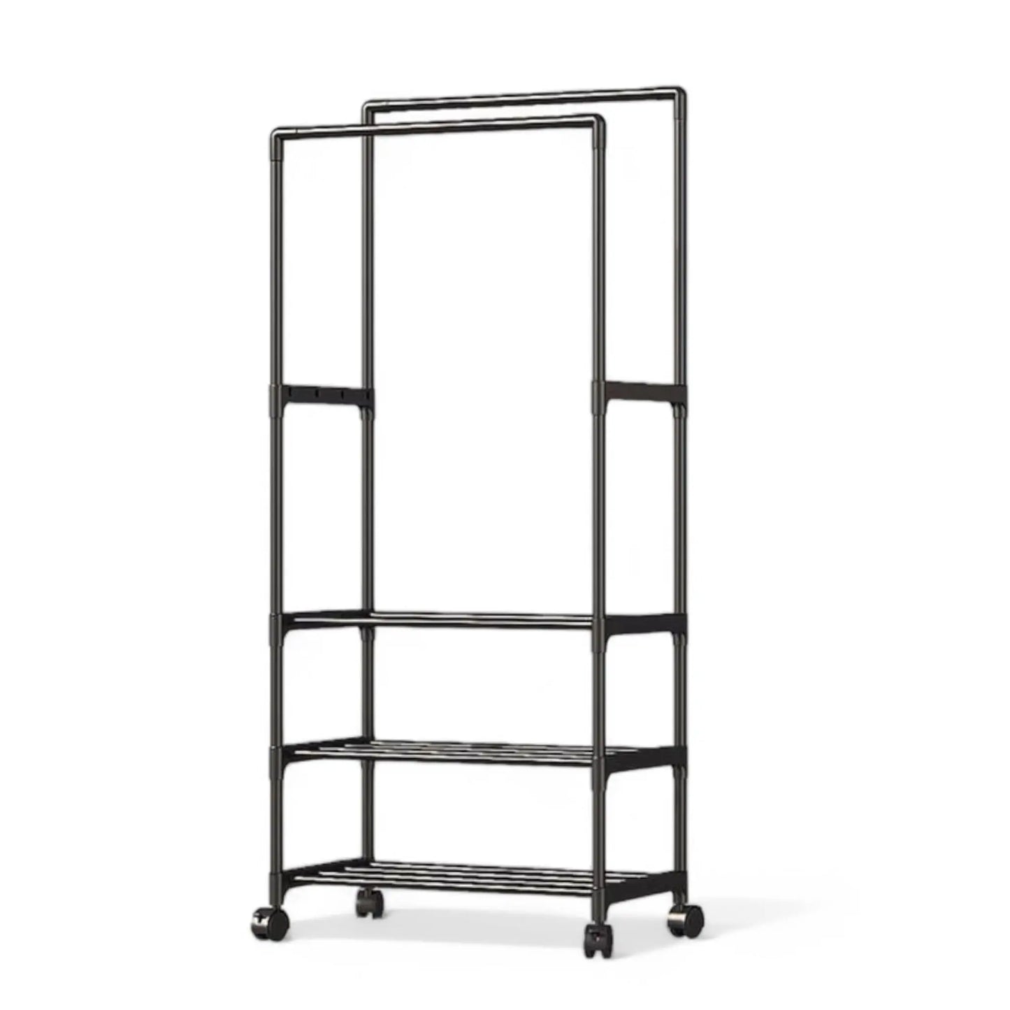 Double Rod Clothes Rack with Wheels – Heavy Duty & Space-Saving  Geniogoods