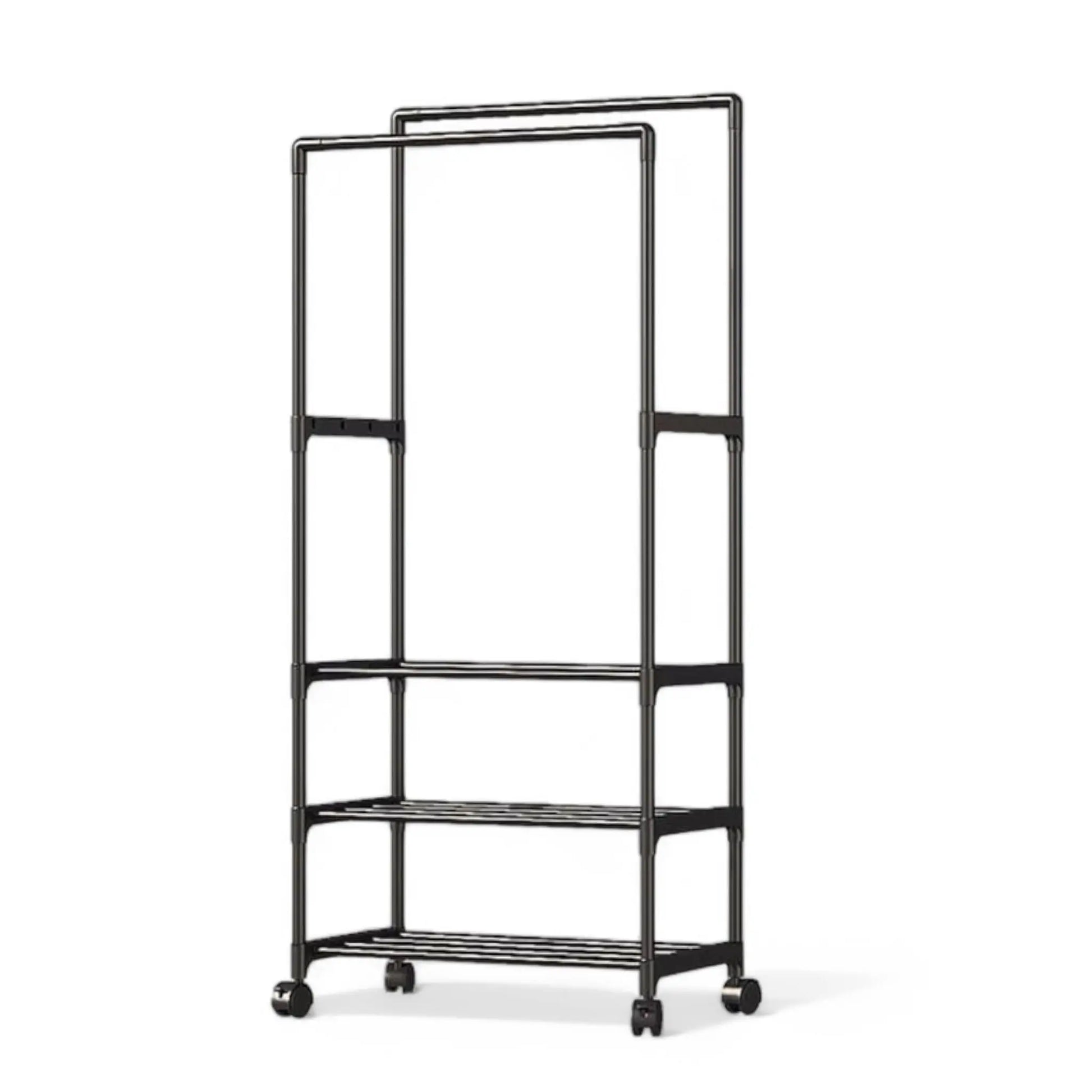 Double Rod Clothes Rack with Wheels – Heavy Duty & Space-Saving  Geniogoods