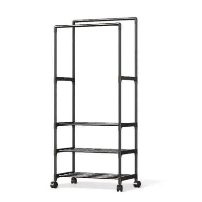Double Rod Clothes Rack with Wheels – Heavy Duty & Space-Saving  Geniogoods