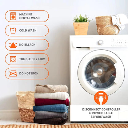 Electric Heated Cashmere Blanket – Adjustable Temperature and Timer with Fast Heating and Safety Features Geniogoods
