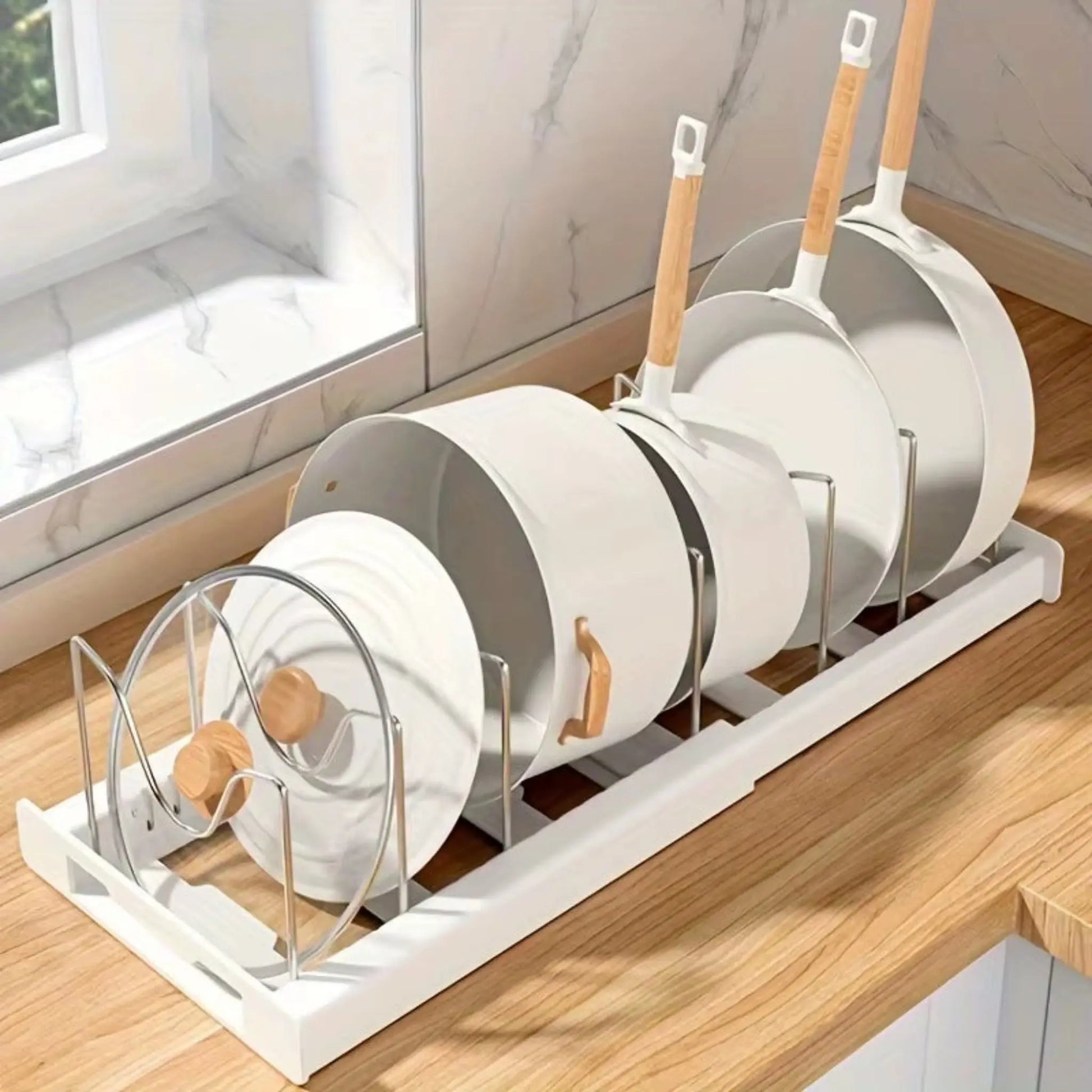 Expandable Pot Organizer – Adjustable & Space-Saving Kitchen Storage