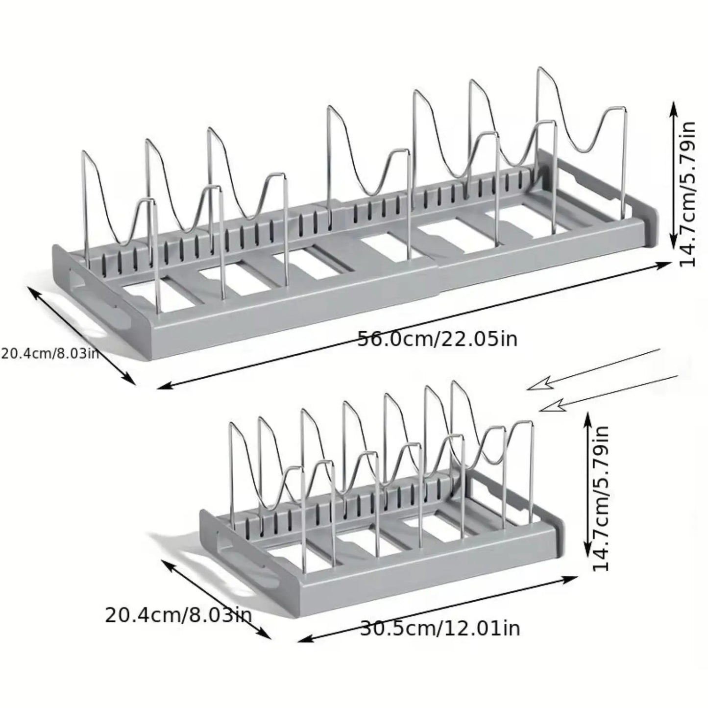 Expandable Pot Organizer – Adjustable & Space-Saving Kitchen Storage