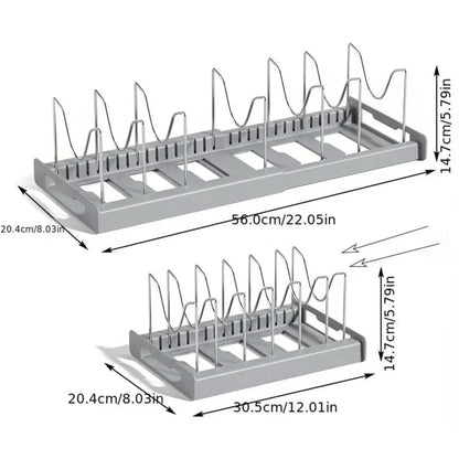 Expandable Pot Organizer – Adjustable & Space-Saving Kitchen Storage