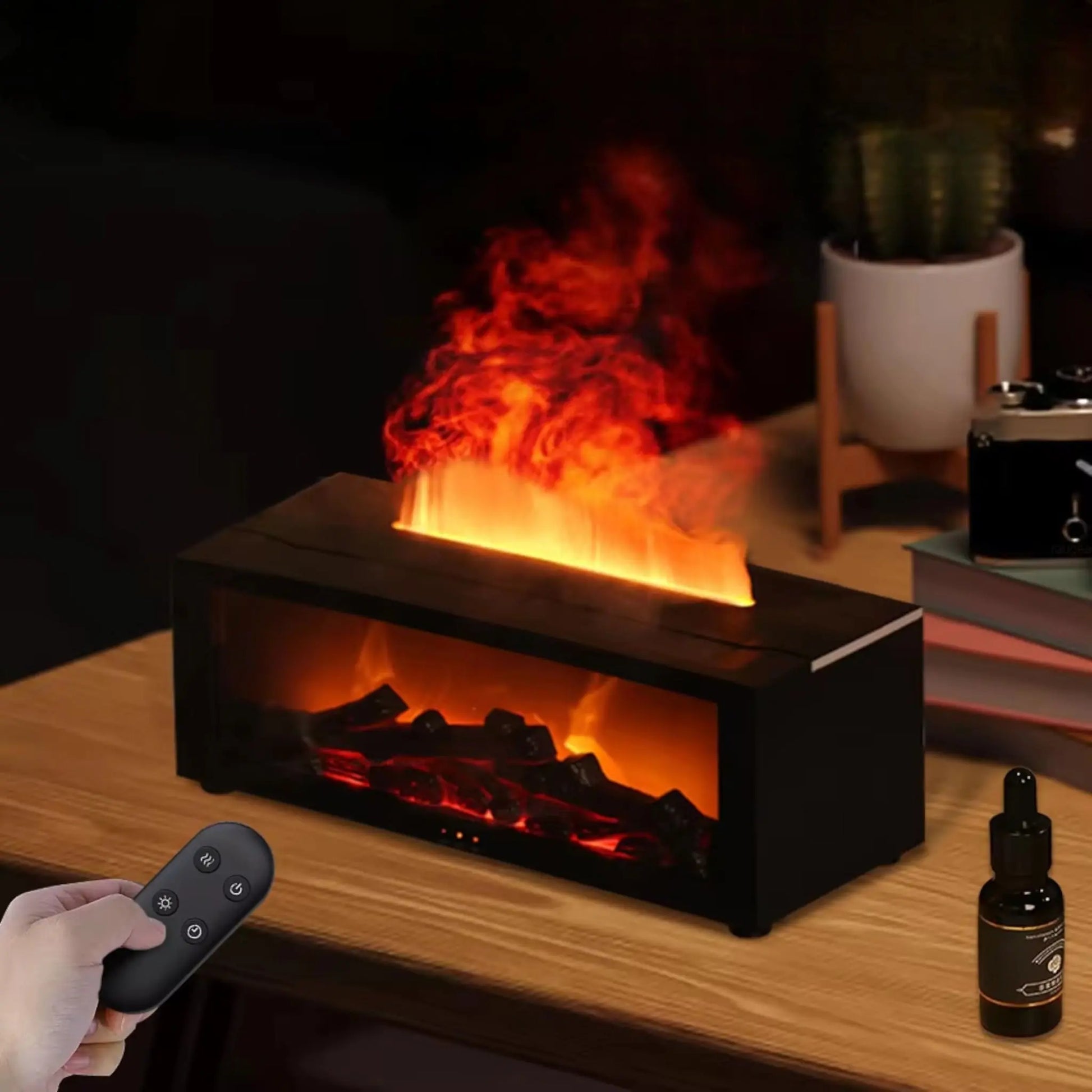 Flame Aroma Humidifier with Essential Oil Diffuser and Night Light Geniogoods