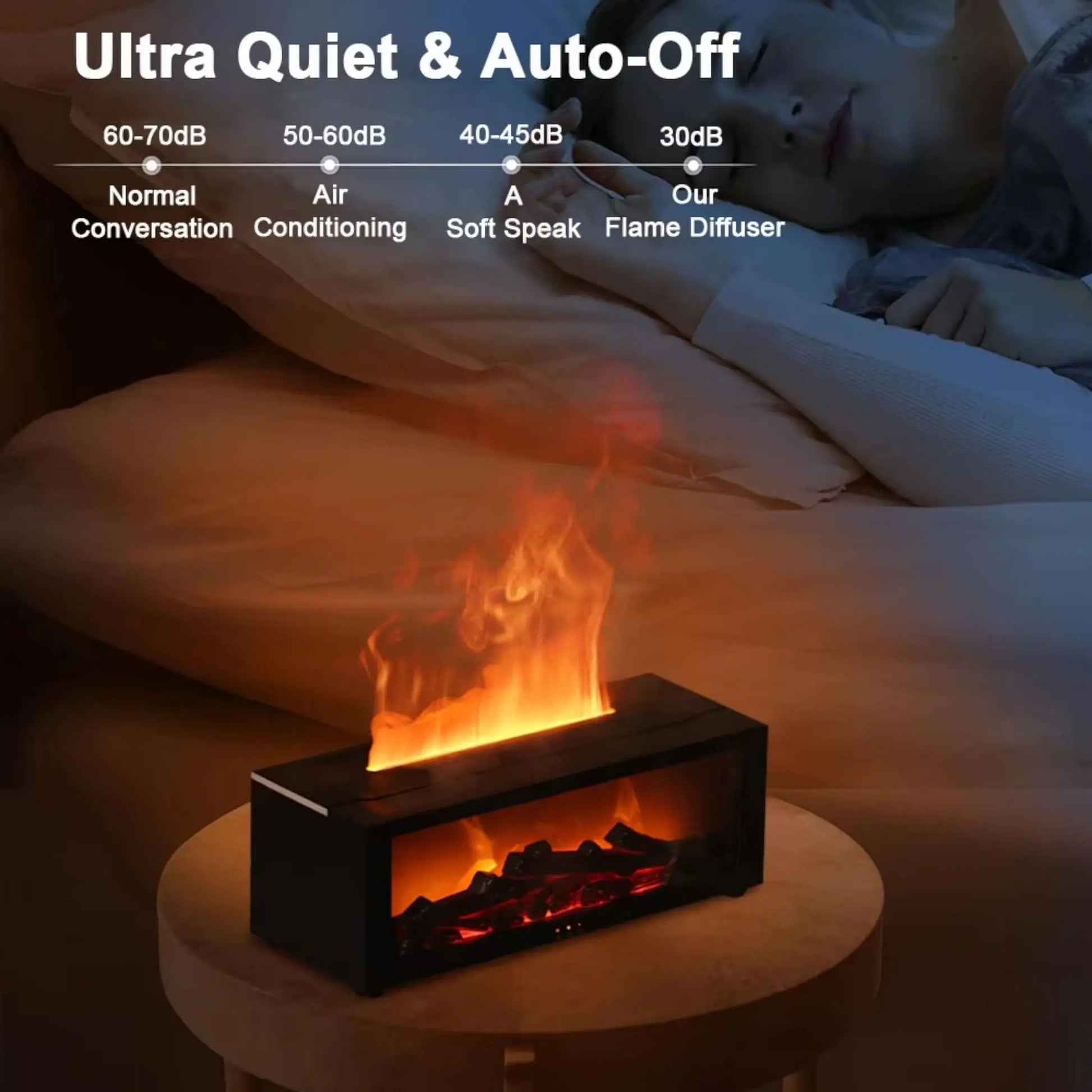 Flame Aroma Humidifier with Essential Oil Diffuser and Night Light Geniogoods