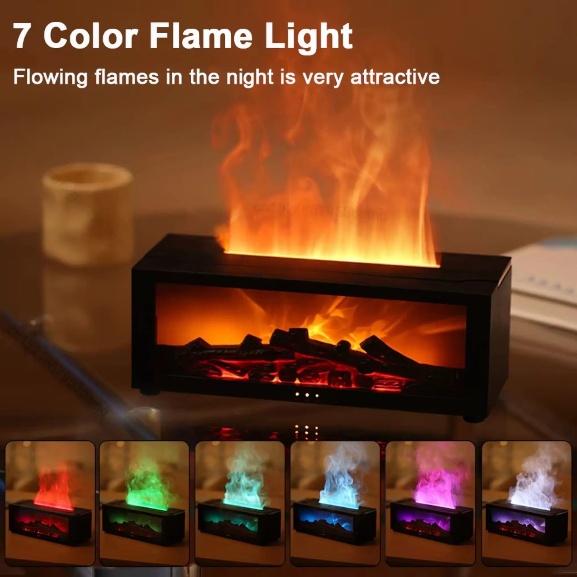 Flame Aroma Humidifier with Essential Oil Diffuser and Night Light Geniogoods