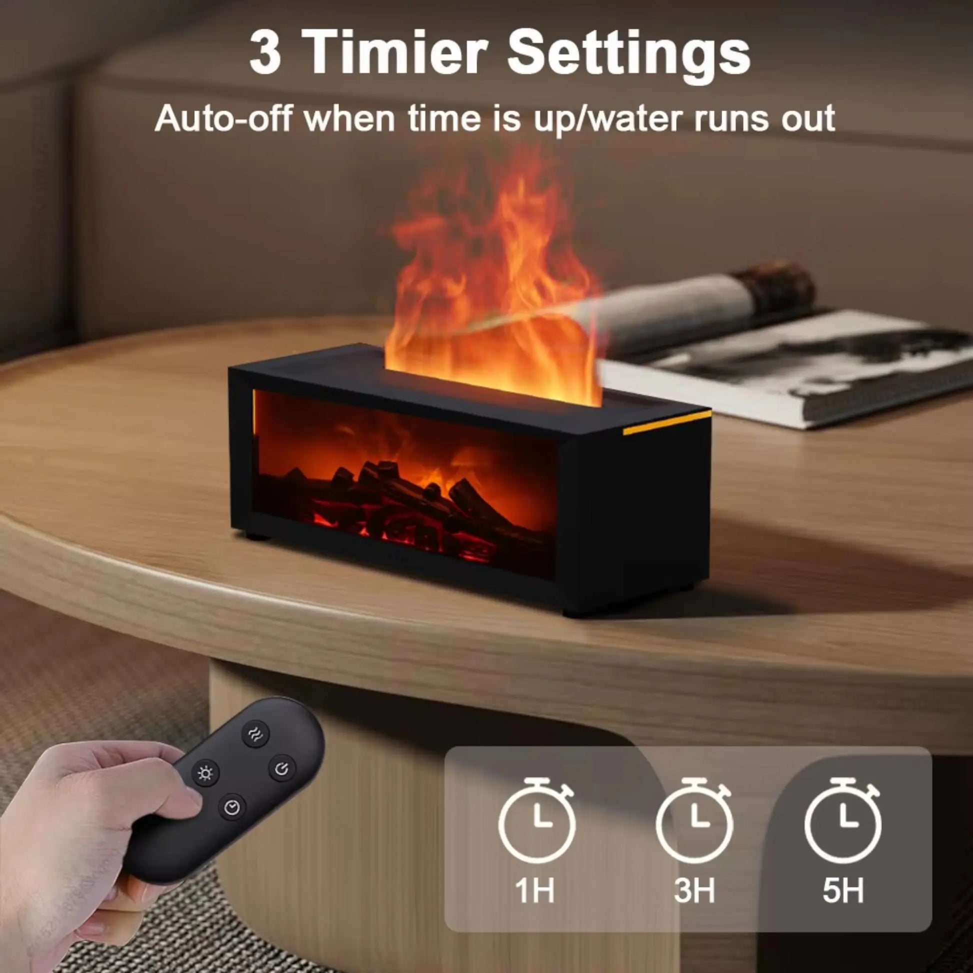 Flame Aroma Humidifier with Essential Oil Diffuser and Night Light Geniogoods