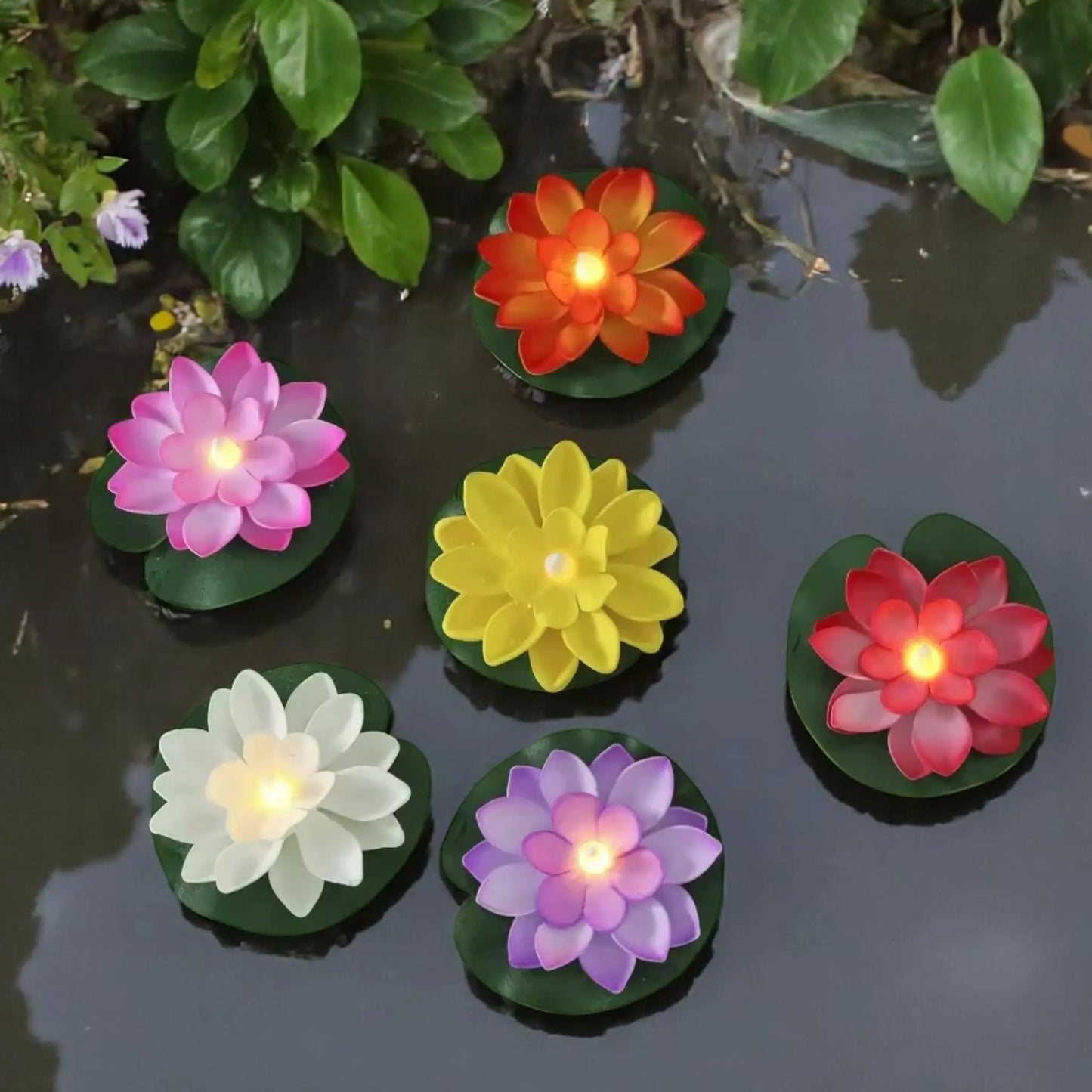 Floating Lotus LED Water Lamp – 6PCS Multicolor Pond & Garden Light  Geniogoods