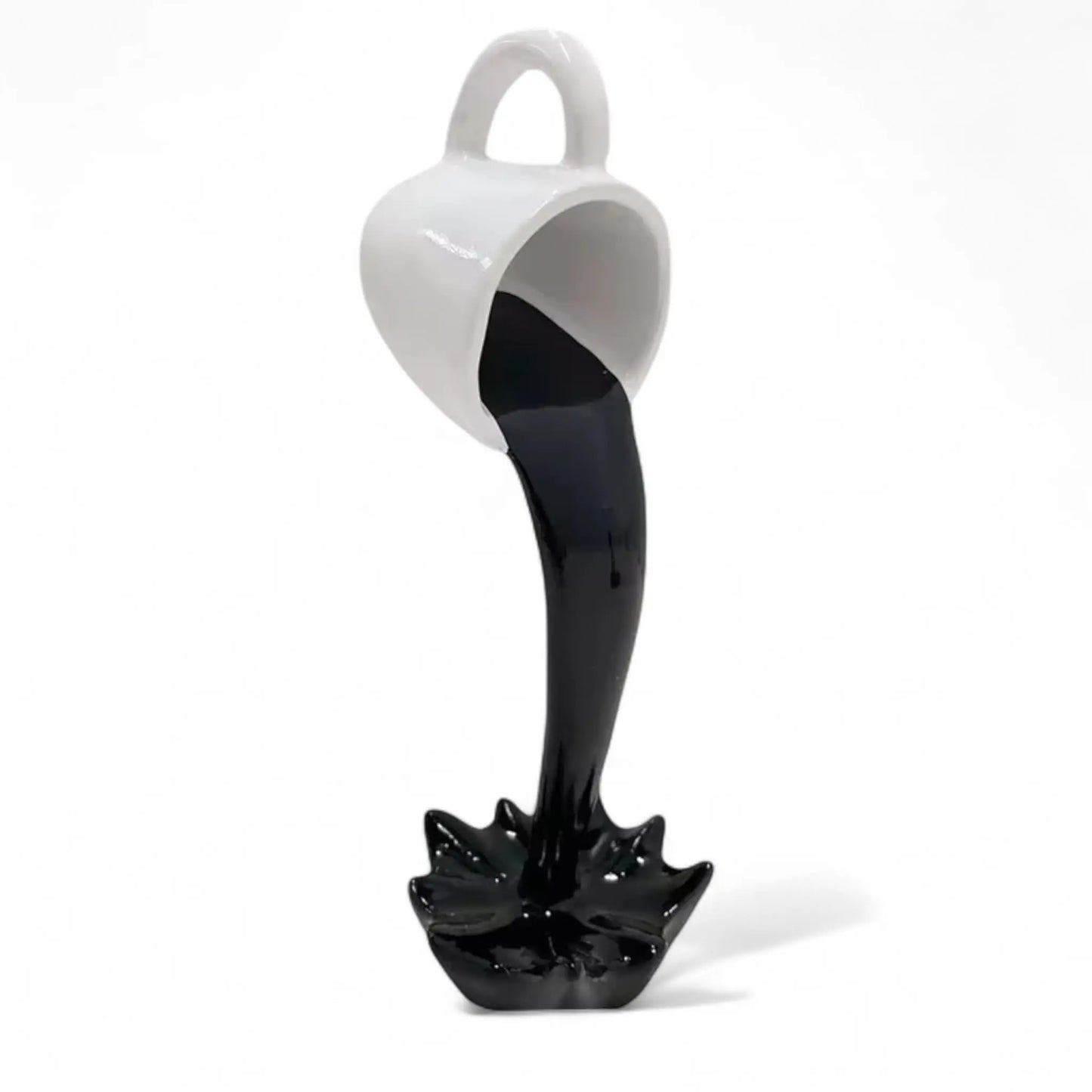 Floating Spilling Coffee Cup Sculpture – Gravity-Defying Coffee Decor  Geniogoods