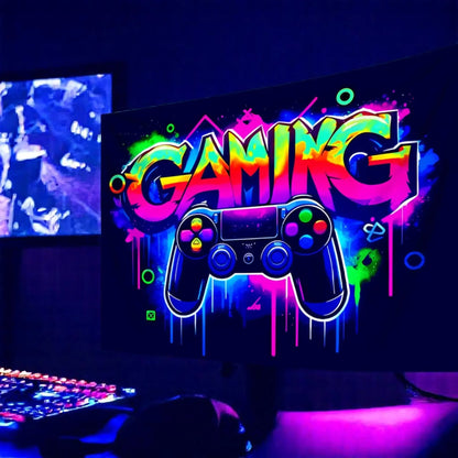 Fluorescent Gaming Wall Tapestry – UV Reactive Gamer Decor  Geniogoods