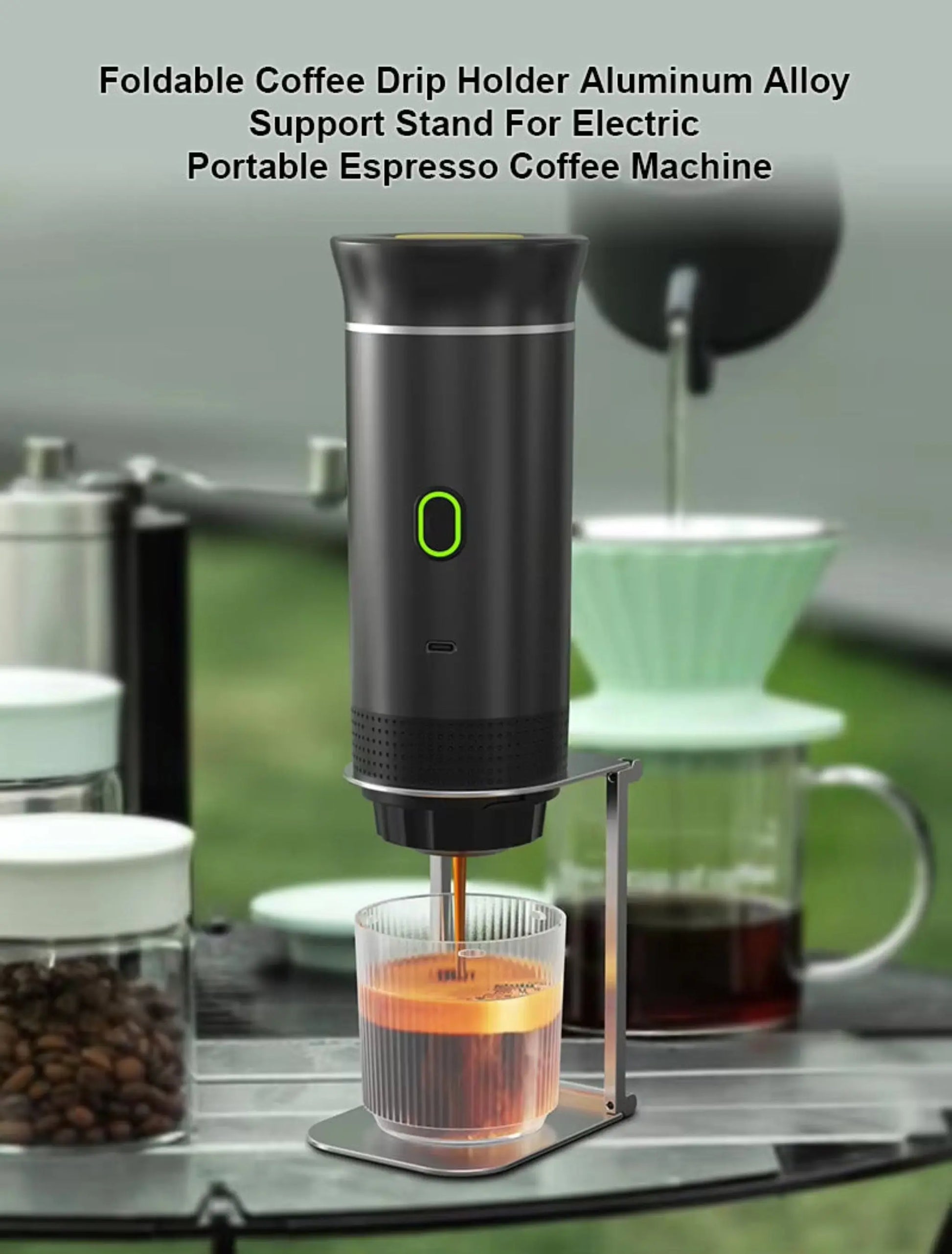 Foldable Coffee Drip Holder – Portable Aluminum Stand for Espresso