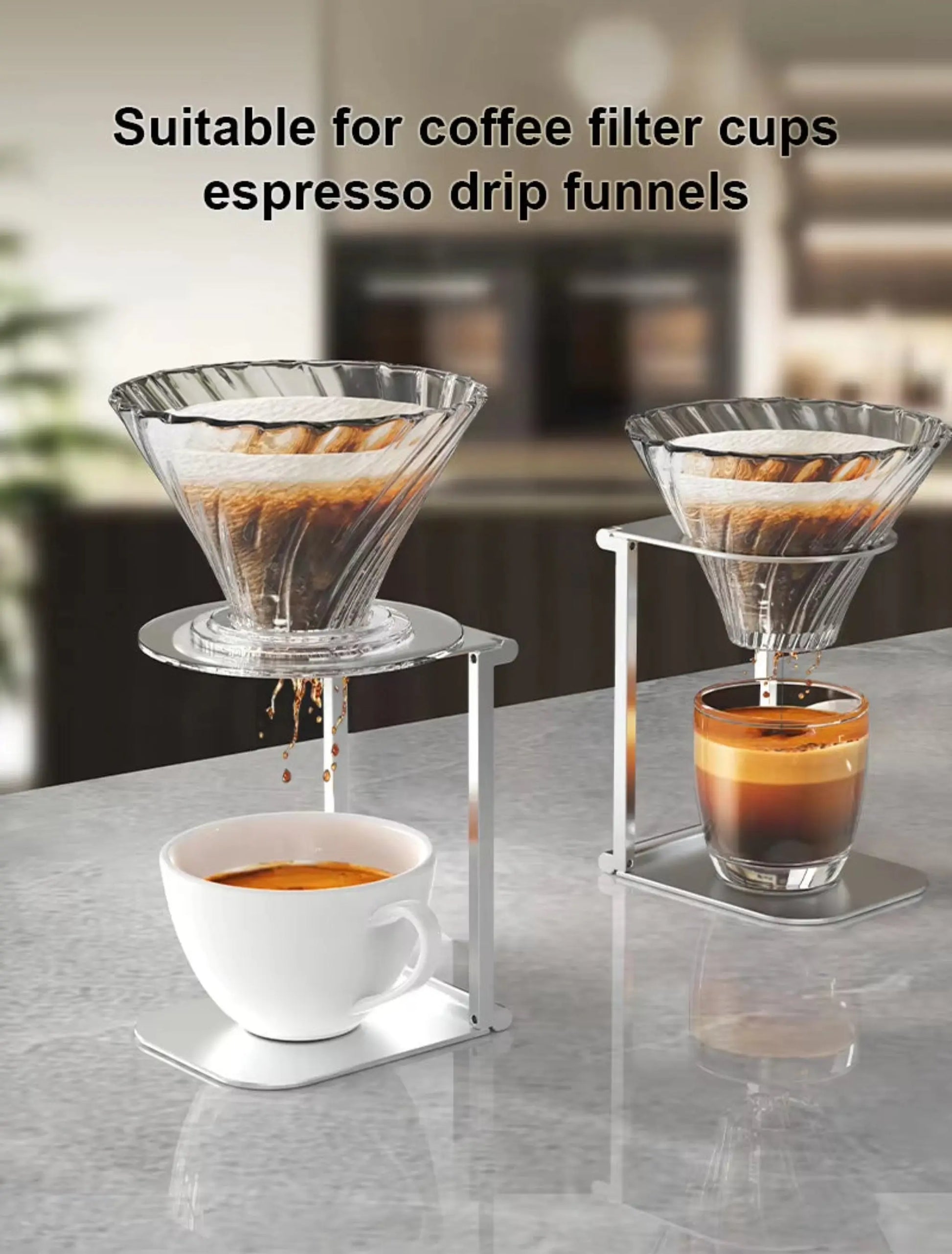Foldable Coffee Drip Holder – Portable Aluminum Stand for Espresso
