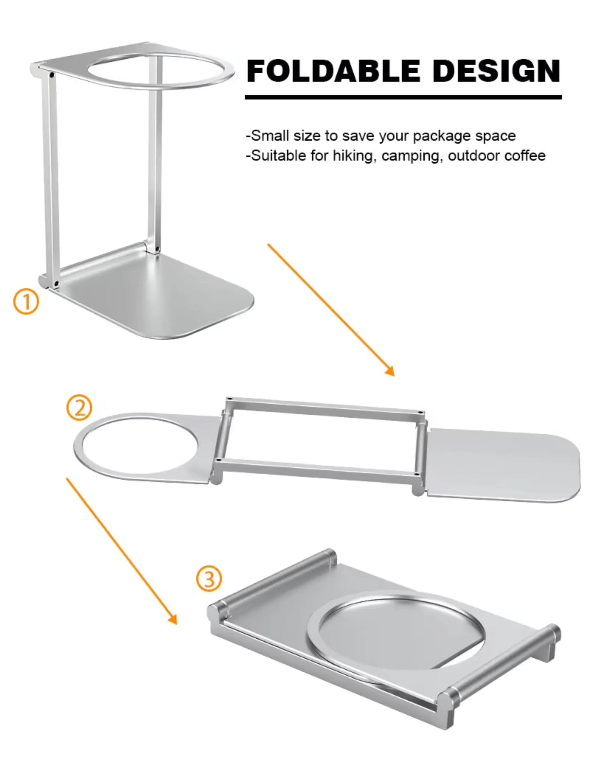 Foldable Coffee Drip Holder – Portable Aluminum Stand for Espresso