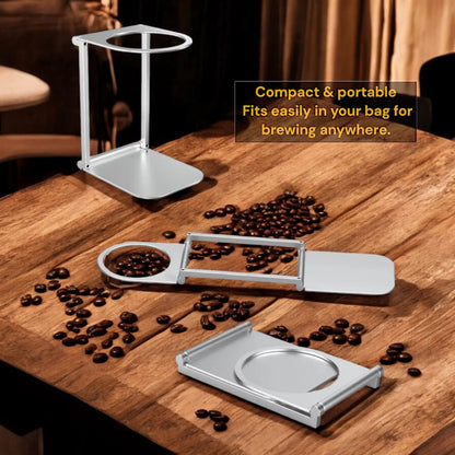 Foldable Coffee Drip Holder – Portable Aluminum Stand for Espresso  Geniogoods