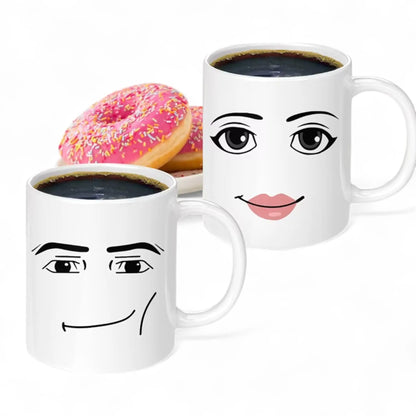 Funny Face Coffee Mug – Cute 11oz Gift for Gamers & Coffee Lovers  Geniogoods