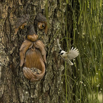 Funny Tree Face Bird Feeder – Outdoor Tree Sculpture for Garden  Geniogoods