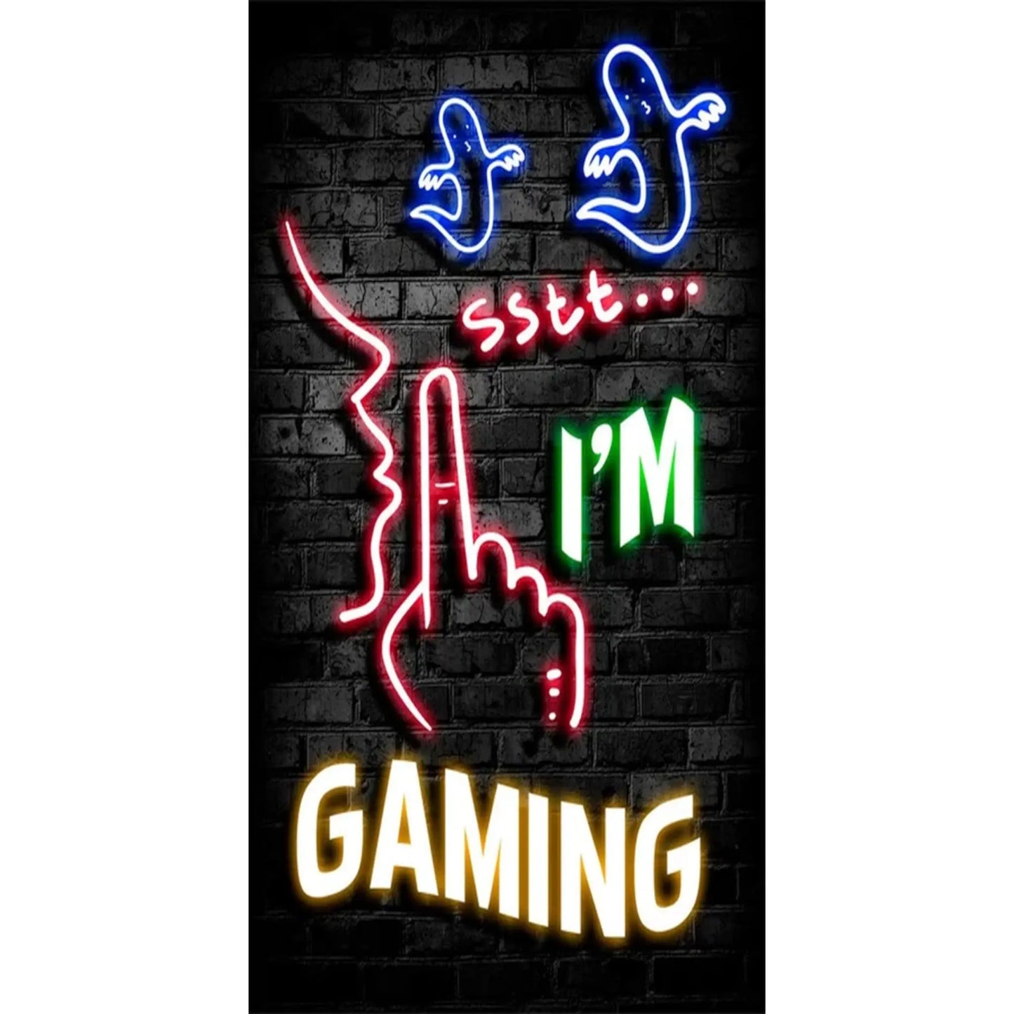 Gaming Neon "Eat Sleep Game Repeat" Canvas Poster Geniogoods