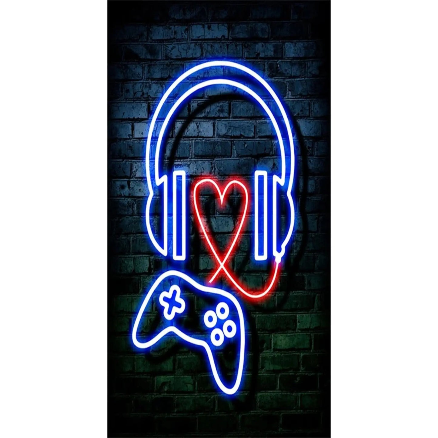 Gaming Neon "Eat Sleep Game Repeat" Canvas Poster Geniogoods