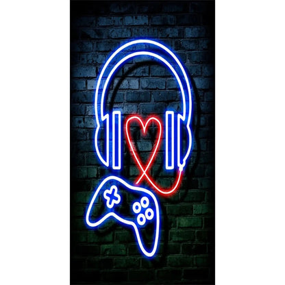 Gaming Neon "Eat Sleep Game Repeat" Canvas Poster Geniogoods