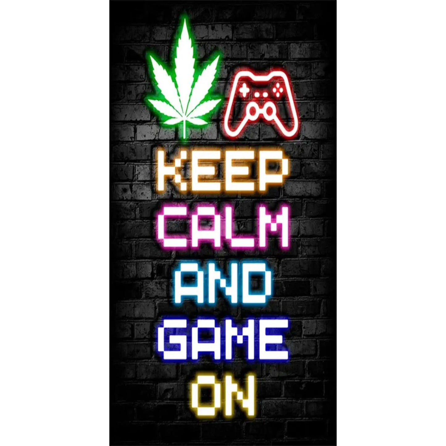 Gaming Neon "Eat Sleep Game Repeat" Canvas Poster Geniogoods