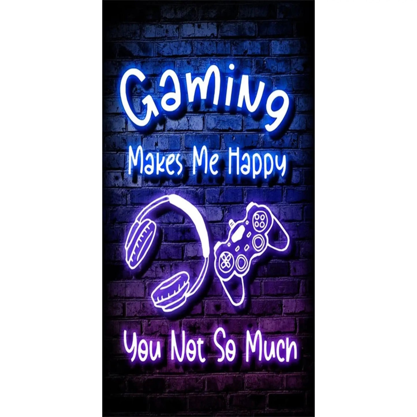 Gaming Neon "Eat Sleep Game Repeat" Canvas Poster Geniogoods