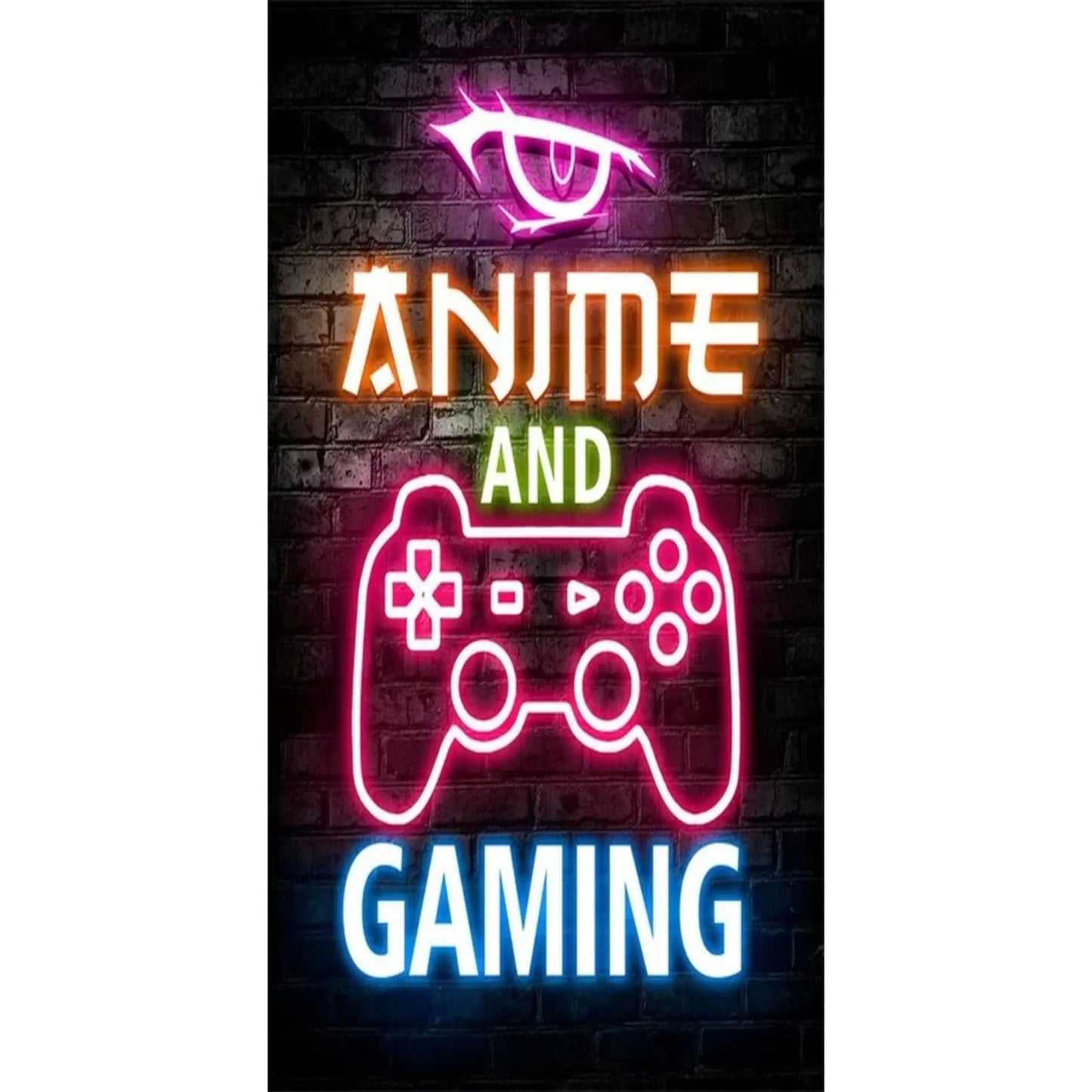 Gaming Neon "Eat Sleep Game Repeat" Canvas Poster Geniogoods