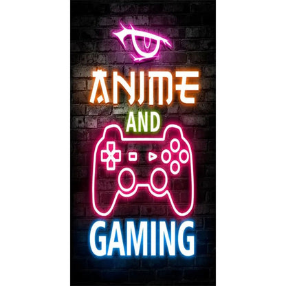 Gaming Neon "Eat Sleep Game Repeat" Canvas Poster Geniogoods