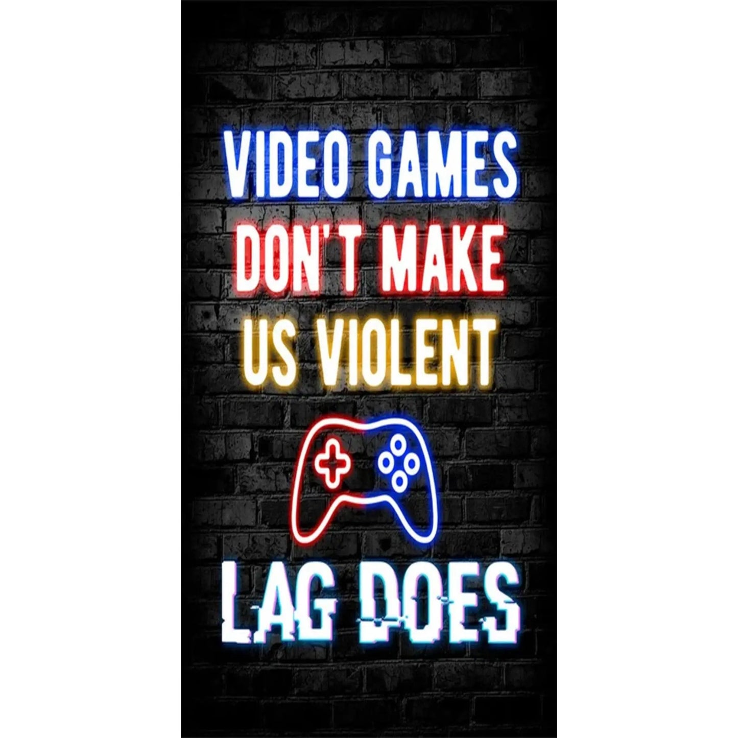 Gaming Neon "Eat Sleep Game Repeat" Canvas Poster Geniogoods