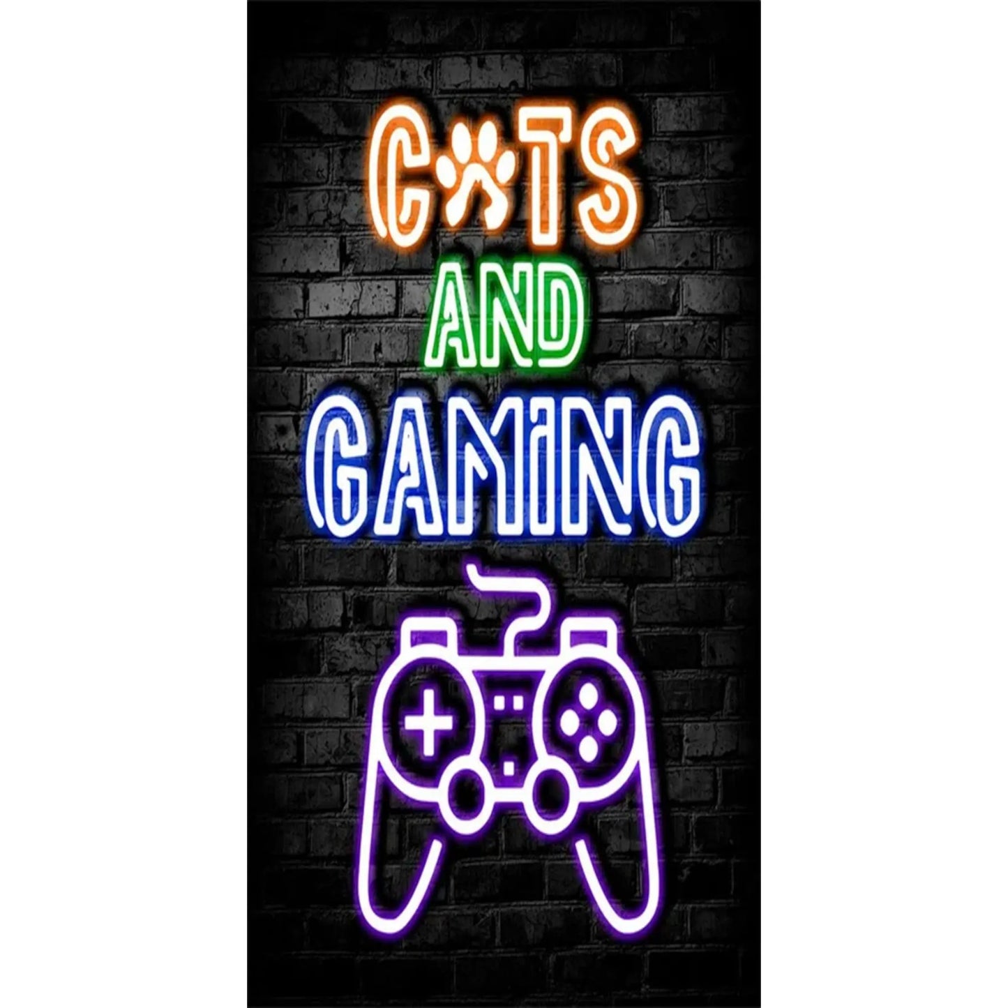 Gaming Neon "Eat Sleep Game Repeat" Canvas Poster Geniogoods
