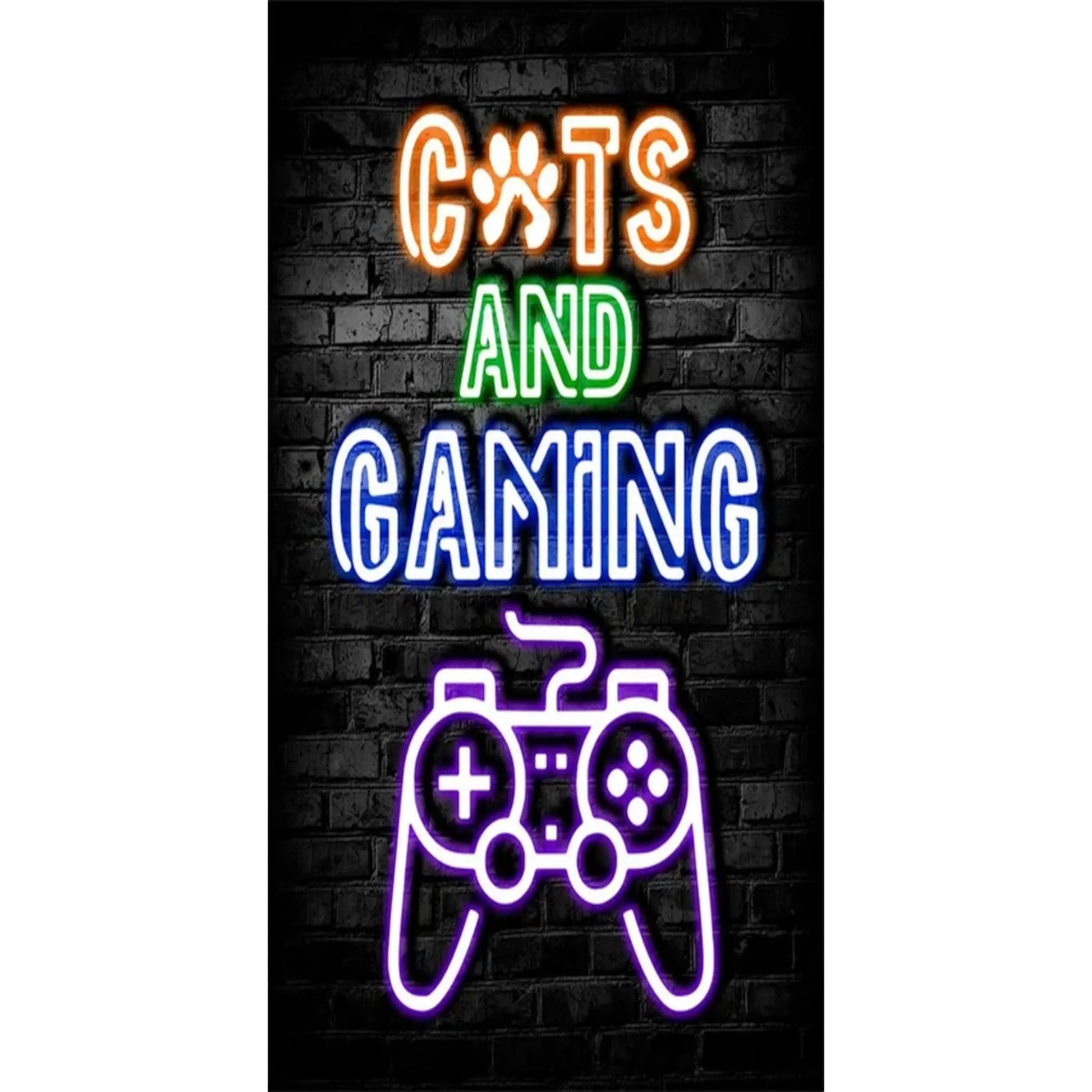 Gaming Neon "Eat Sleep Game Repeat" Canvas Poster Geniogoods