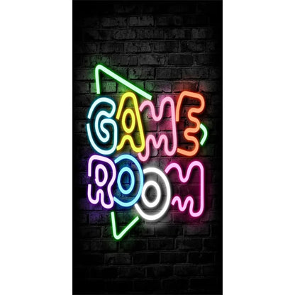 Gaming Neon "Eat Sleep Game Repeat" Canvas Poster Geniogoods