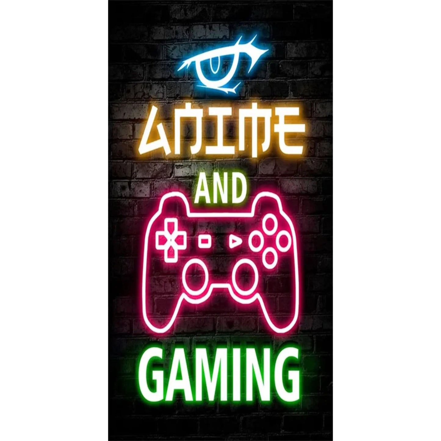 Gaming Neon "Eat Sleep Game Repeat" Canvas Poster Geniogoods